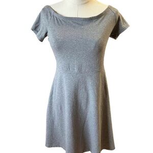 Old Navy Off The Shoulder  Fit & Flare MIDI Grey Cotton Dress Size L NWOT Women